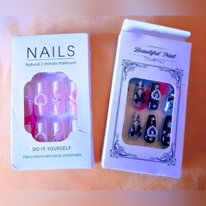 2 Sets Hello Kitty &Kuromi Press On Nails